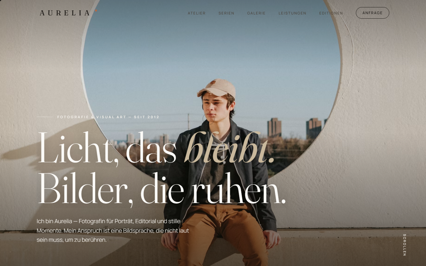 Vorschau der Demo-Webseite AURELIA — Fotografie