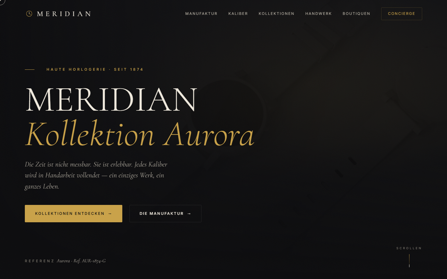 Vorschau der Demo-Webseite MERIDIAN — Uhren