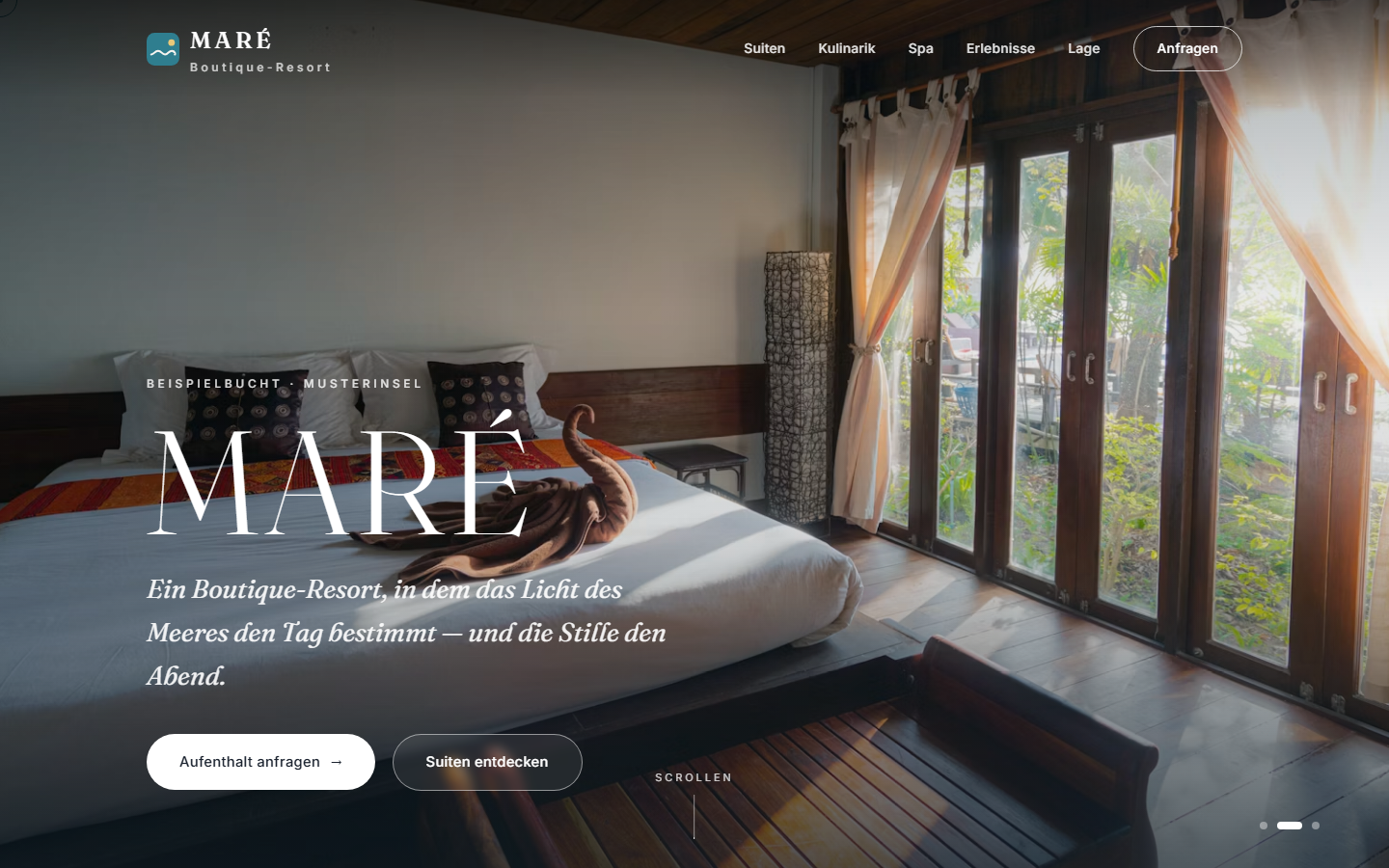 Vorschau der Demo-Webseite MARÉ — Resort
